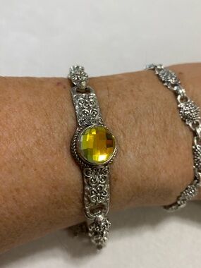 Sarda .925  Sterling Silver zero Saturn mystic Quartz Bracelet